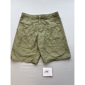 Valor Mens Size 32 Olive Green Flat Front Board Swim Shorts 100% Poly Hybrid